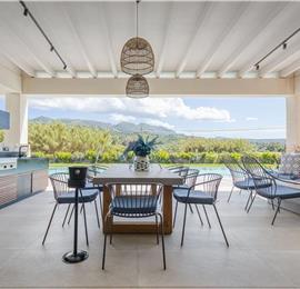 5 bedroom luxury seaside villa with indoor & outdoor pool, near Acharavi, sleeps 10